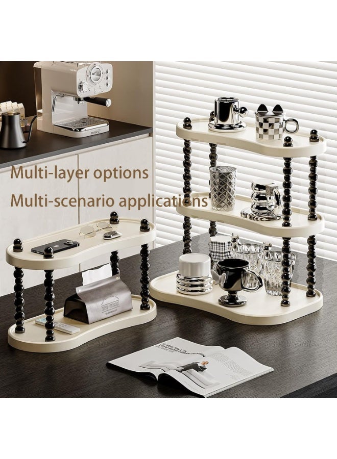 Arabest Countertop Coffee Station Organizer, Counter Shelf for Kitchen Countertops, Bathroom Countertops, Bars, for Placing Mugs, Beans, Syrup, Cups, Stirrers three-tier - Image 4